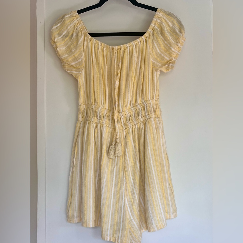 YELLOW STRIPED ROMPER